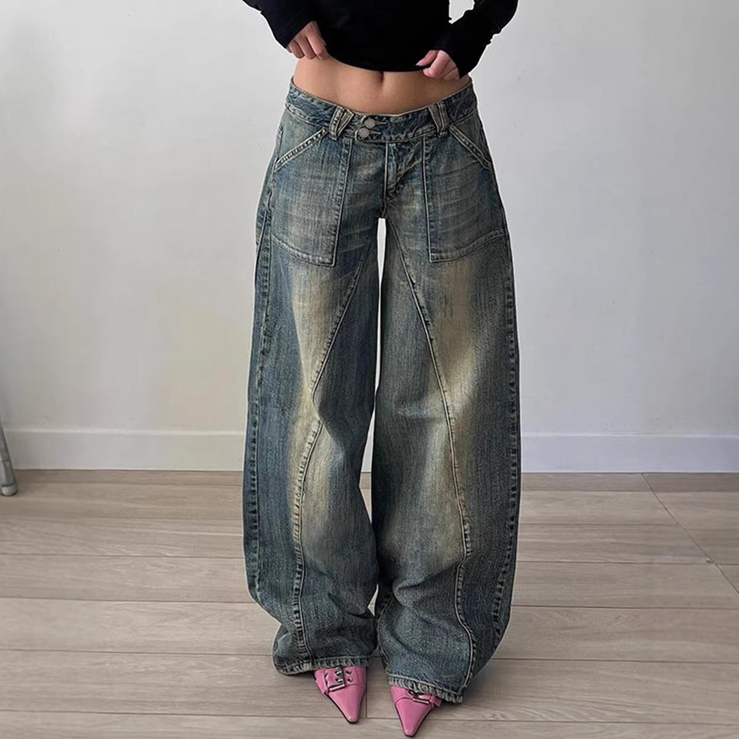Damer vida jeans med avslappnad passform och unik design Mirla-Eva Jonsson