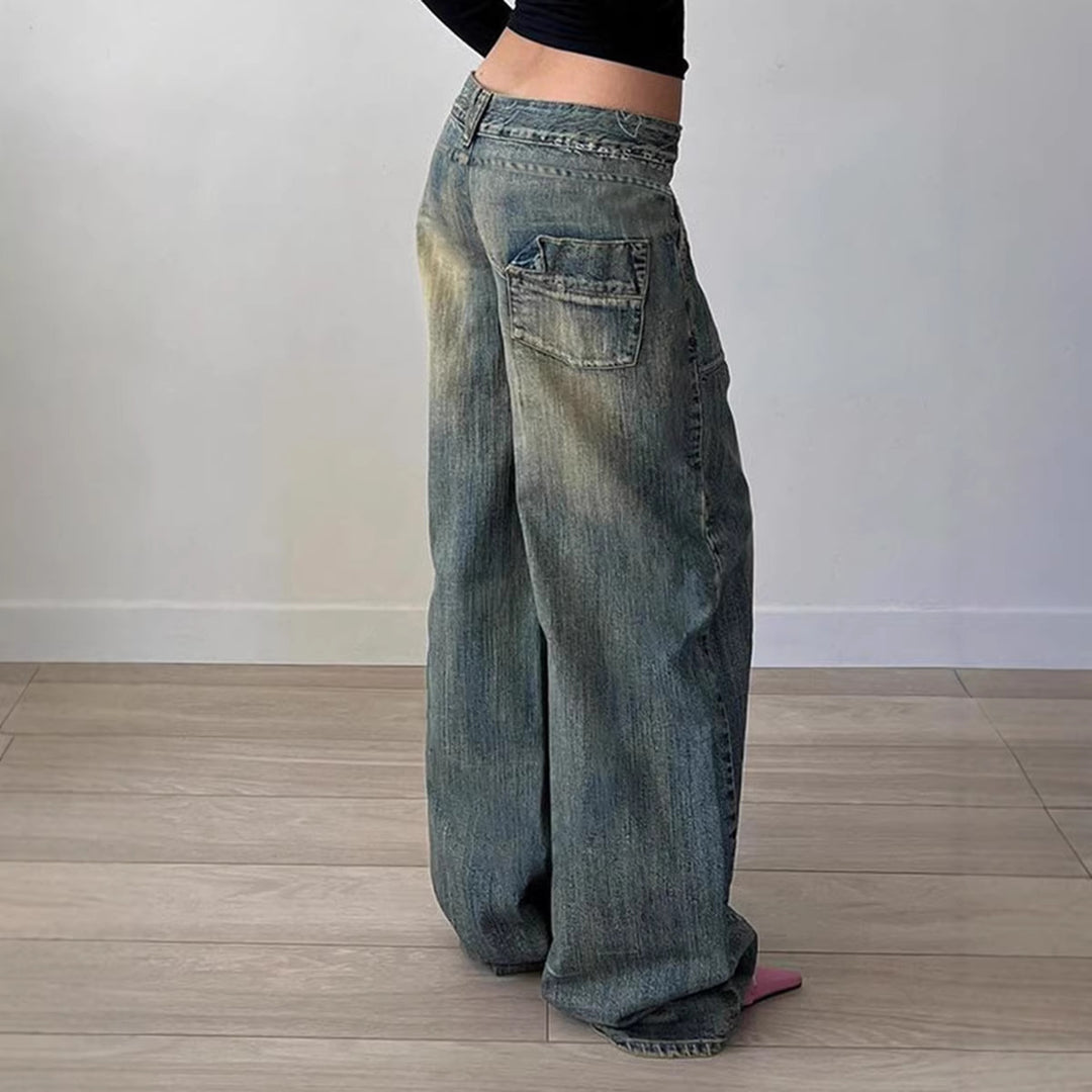 Damer vida jeans med avslappnad passform och unik design Mirla-Eva Jonsson