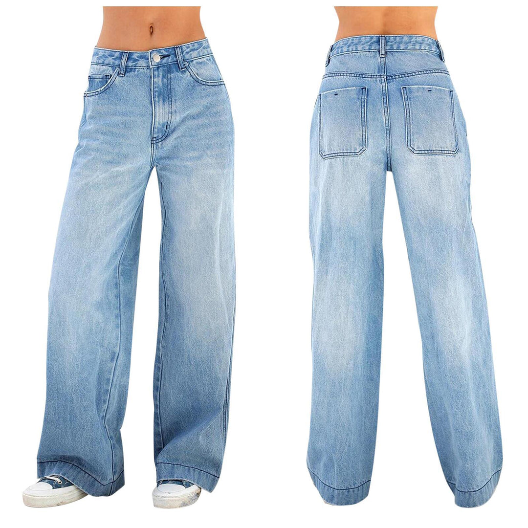 Damer vida jeans med hög midja och avslappnad passform Mirla-Eva Jonsson