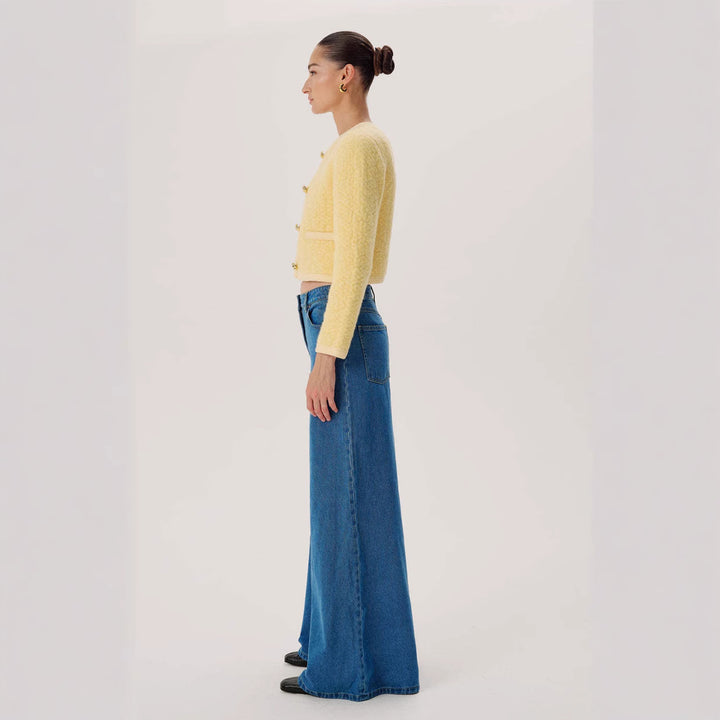 Damer vida jeans med hög midja och elegant silhuett Mirla-Eva Jonsson