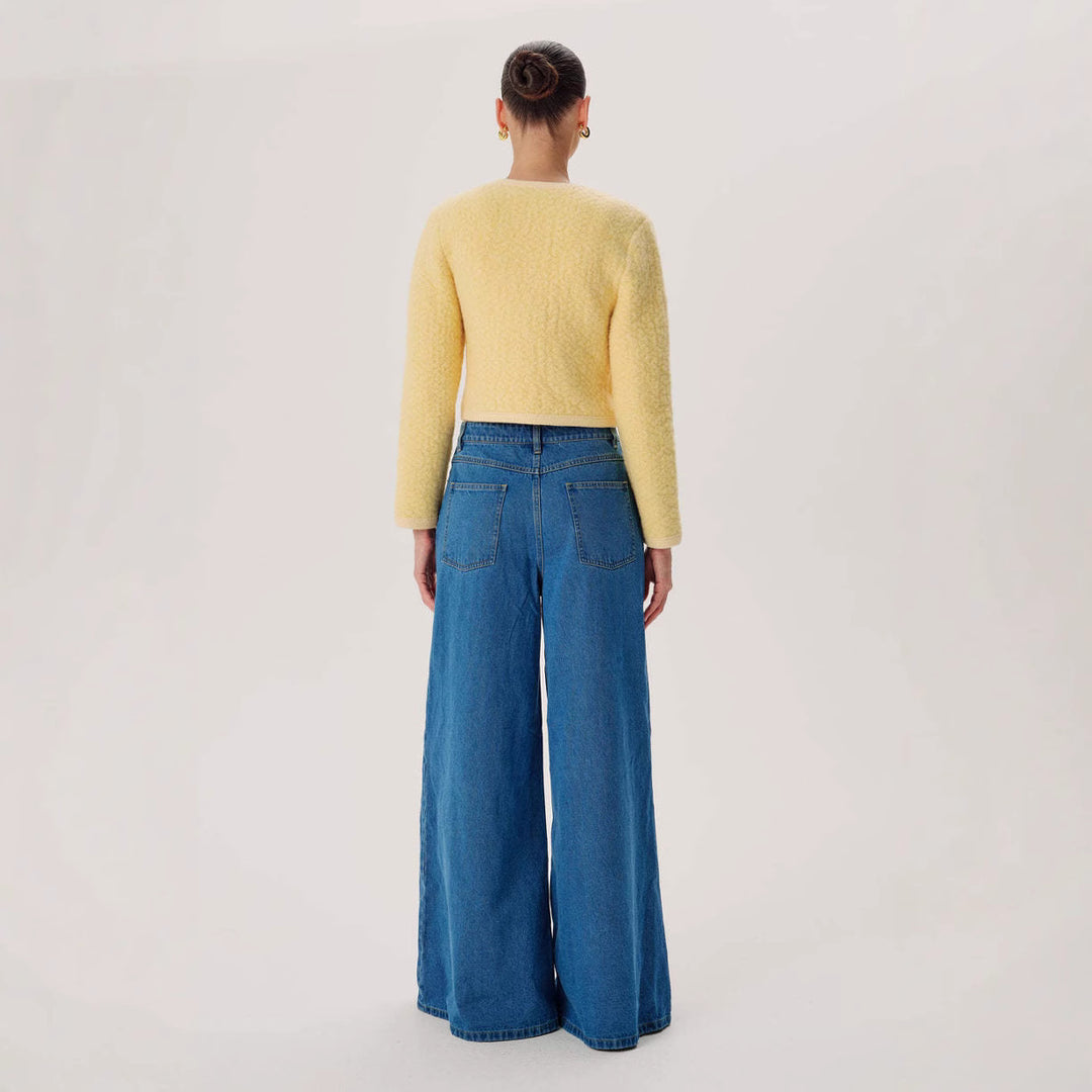Damer vida jeans med hög midja och elegant silhuett Mirla-Eva Jonsson