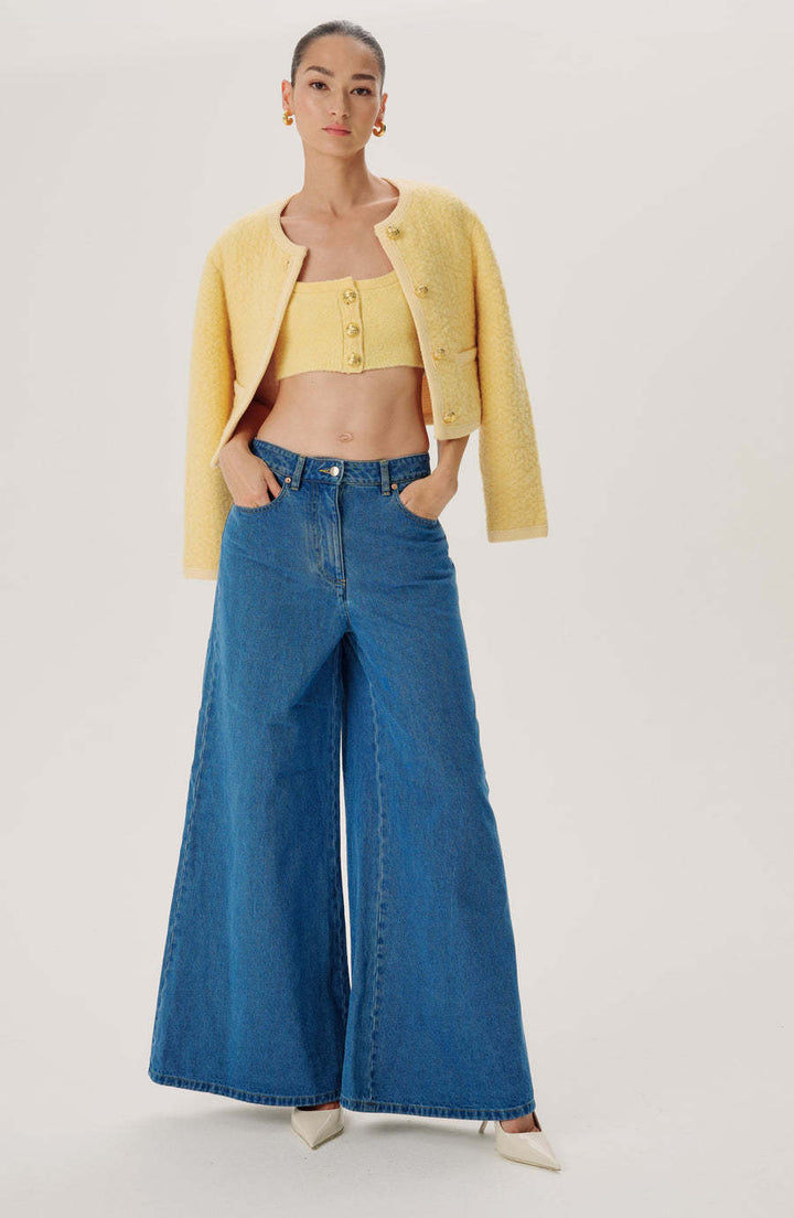 Damer vida jeans med hög midja och elegant silhuett Mirla-Eva Jonsson