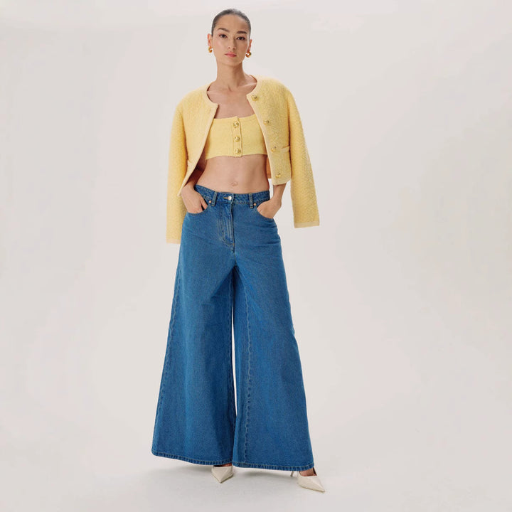 Damer vida jeans med hög midja och elegant silhuett Mirla-Eva Jonsson