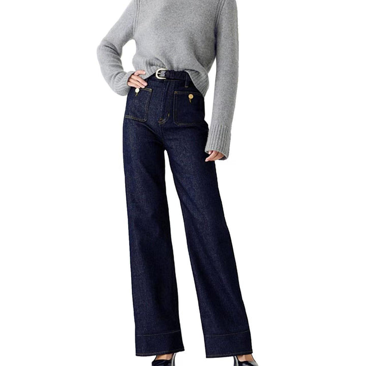 Damer vida jeans med trendig fåll Mirla-Eva Jonsson
