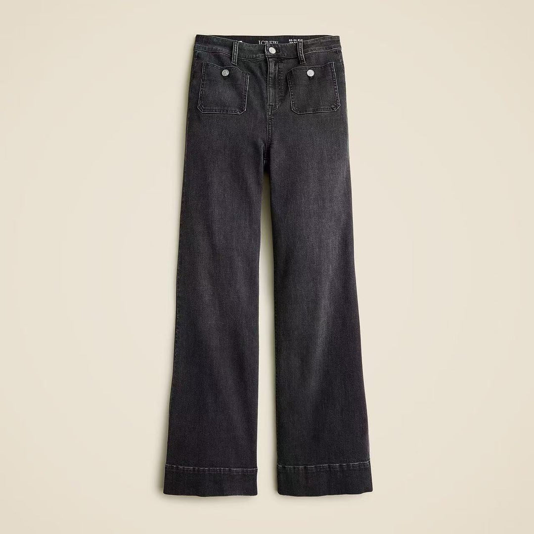 Damer vida jeans med trendig fåll Mirla-Eva Jonsson