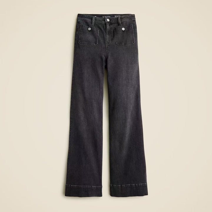 Damer vida jeans med trendig fåll Mirla-Eva Jonsson