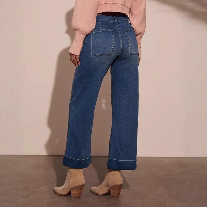Damer vida skurna jeans med hög midja Mirla-Eva Jonsson