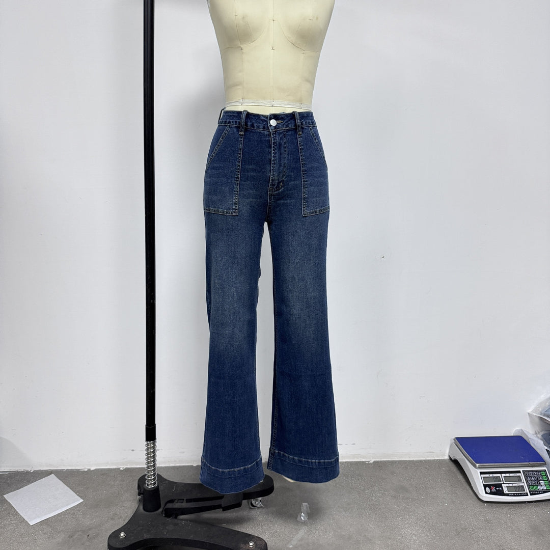 Damer vida skurna jeans med hög midja Mirla-Eva Jonsson