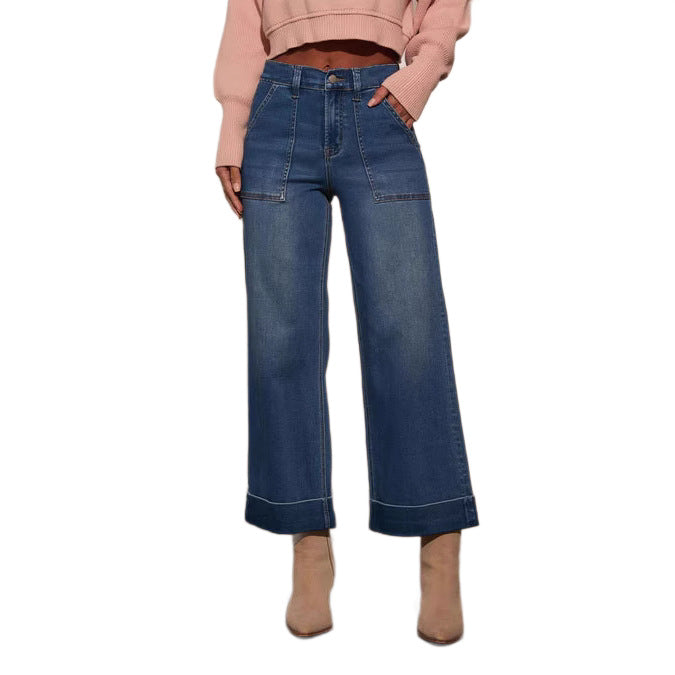Damer vida skurna jeans med hög midja Mirla-Eva Jonsson