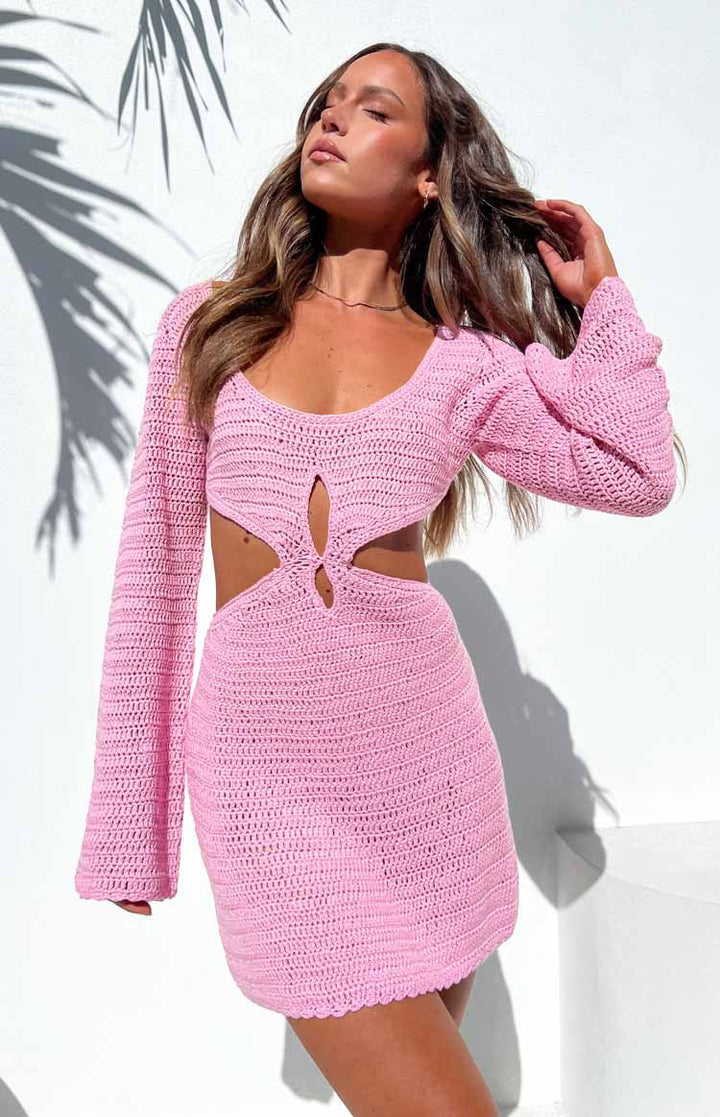 Damer virkade minikjol med cut-out-detaljer Mirla-Eva Jonsson