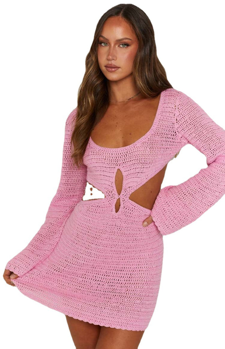 Damer virkade minikjol med cut-out-detaljer Mirla-Eva Jonsson