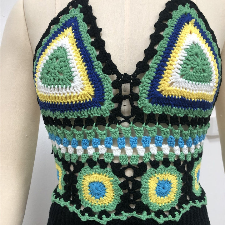 Damer virkat bikiniöverdel med lekfull geometrisk design Mirla-Eva Jonsson