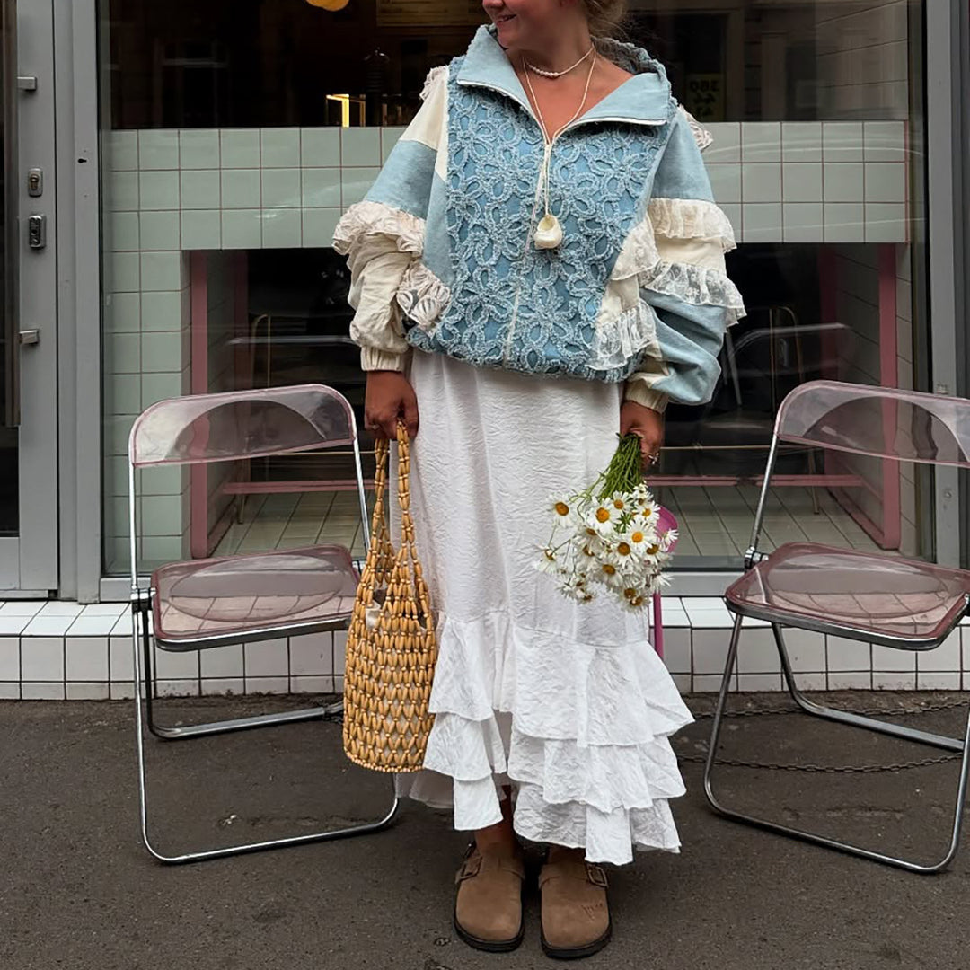 Damer voluminös Utility-jacka med volangdetaljer Mirla-Eva Jonsson