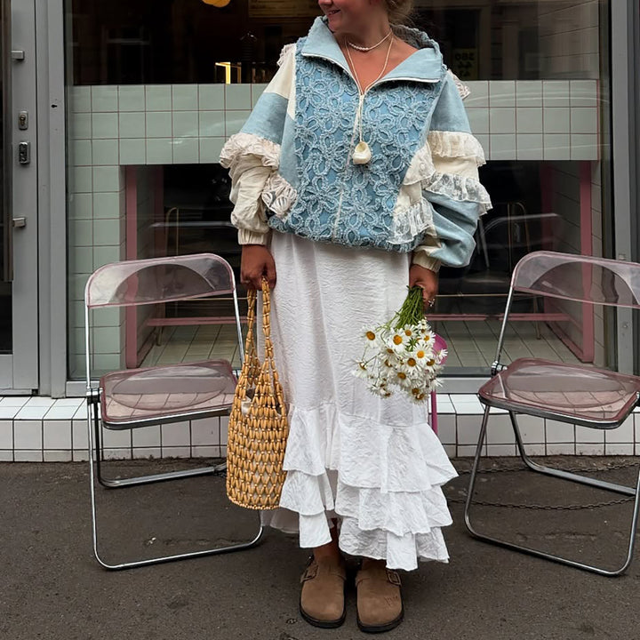 Damer voluminös Utility-jacka med volangdetaljer Mirla-Eva Jonsson