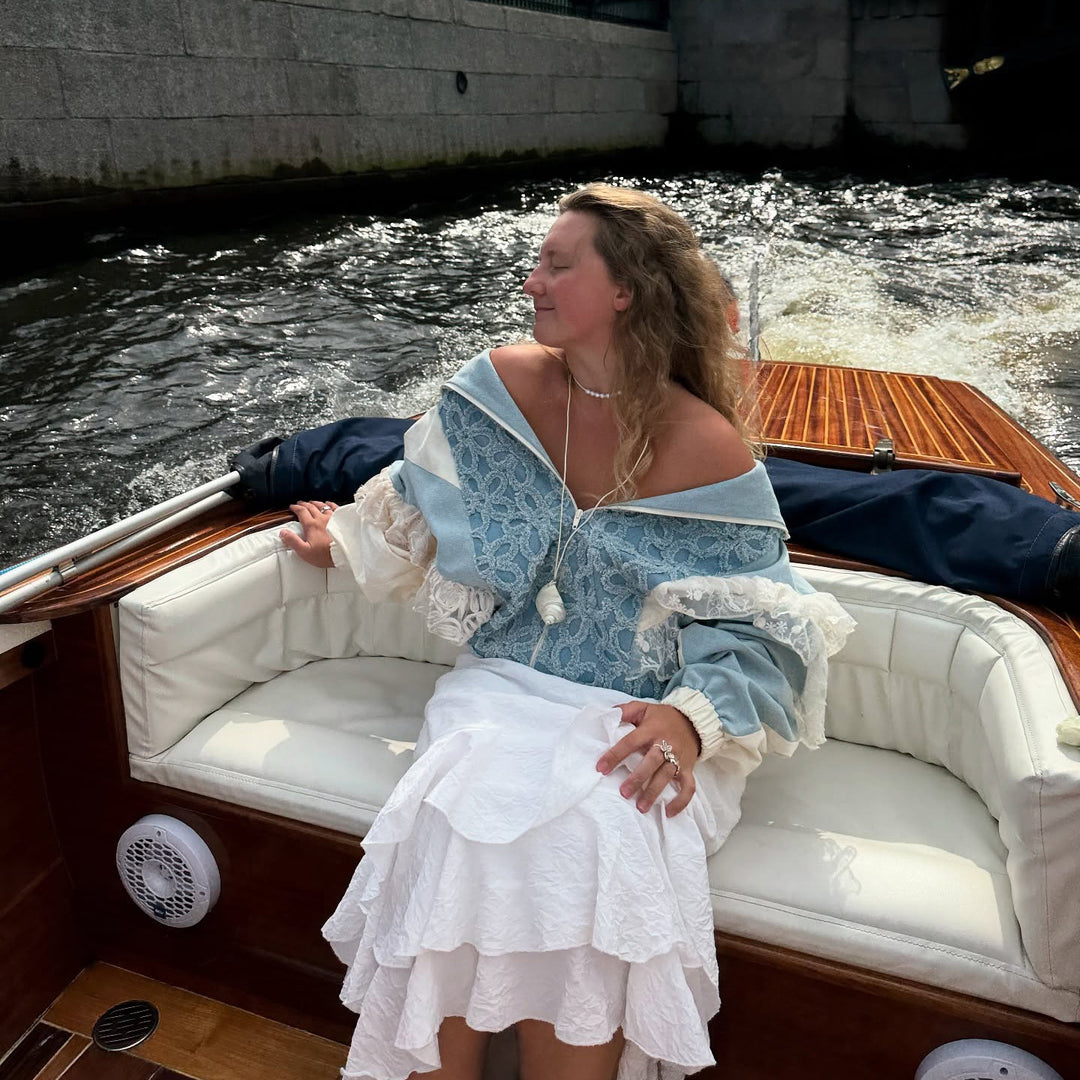 Damer voluminös Utility-jacka med volangdetaljer Mirla-Eva Jonsson
