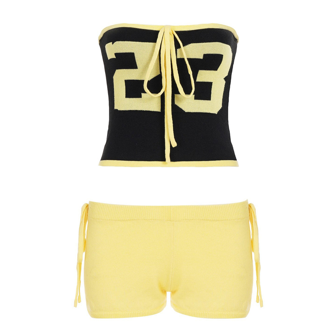 Damern Bandeau-bikini-set med siffror och justerbara band Mirla-Eva Jonsson
