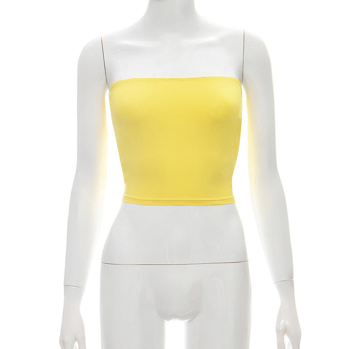 Damern Bandeau-top i elastiskt material med figursydd design Mirla-Eva Jonsson
