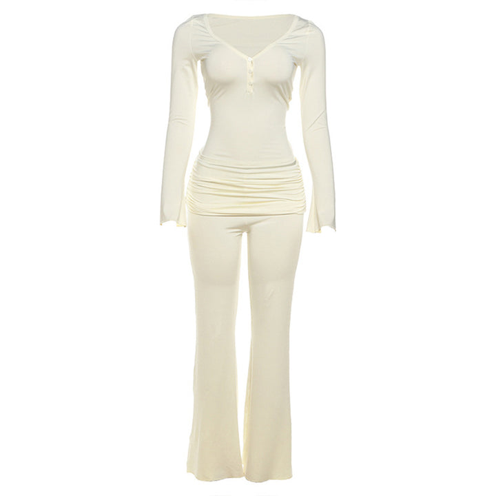 Damern Bekväm Jumpsuit med lång ärm och rynkning Mirla-Eva Jonsson