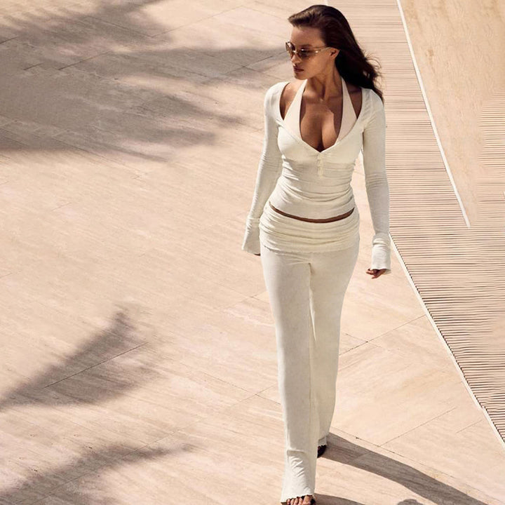 Damern Bekväm Jumpsuit med lång ärm och rynkning Mirla-Eva Jonsson