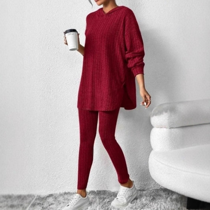 Damern Bekväm Lounge-set med huva och smala byxor Mirla-Eva Jonsson