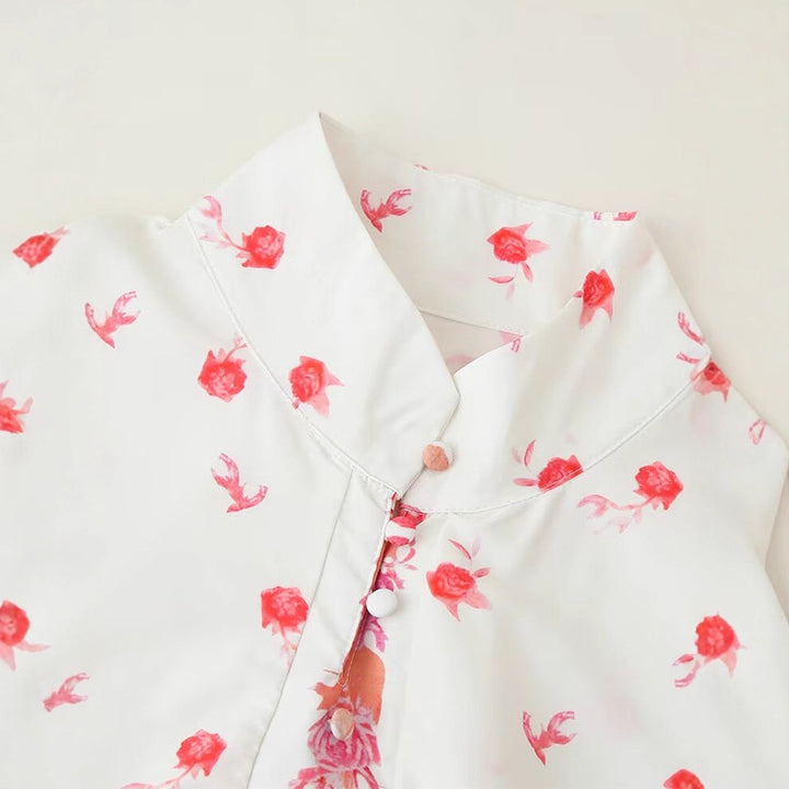 Damern Blusenkjol med blommönster och justerbart bälte Mirla-Eva Jonsson