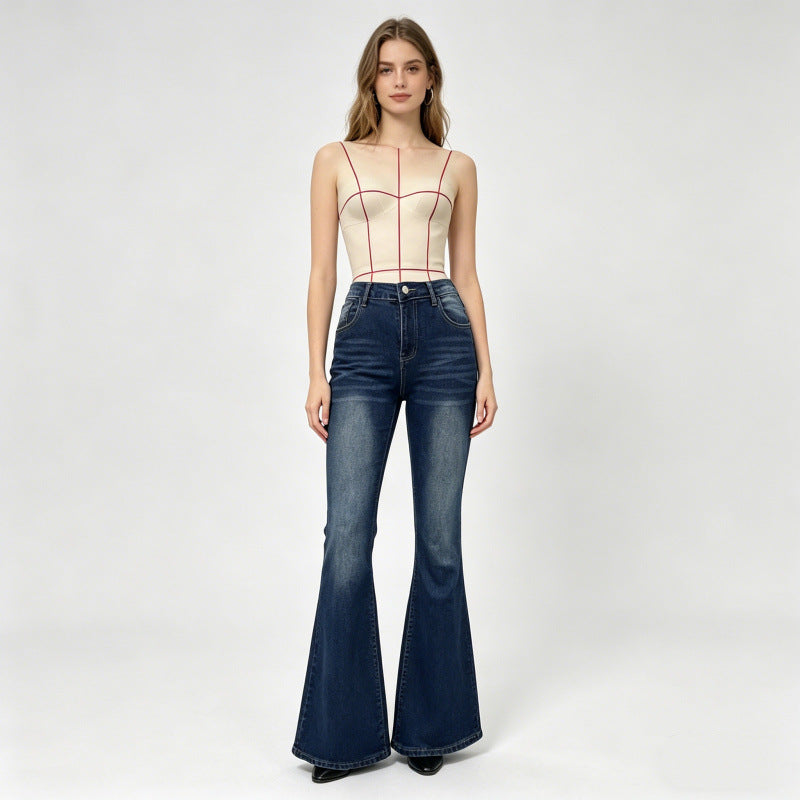 Damern Bootcut Jeans med dekorativa broderier Mirla-Eva Jonsson