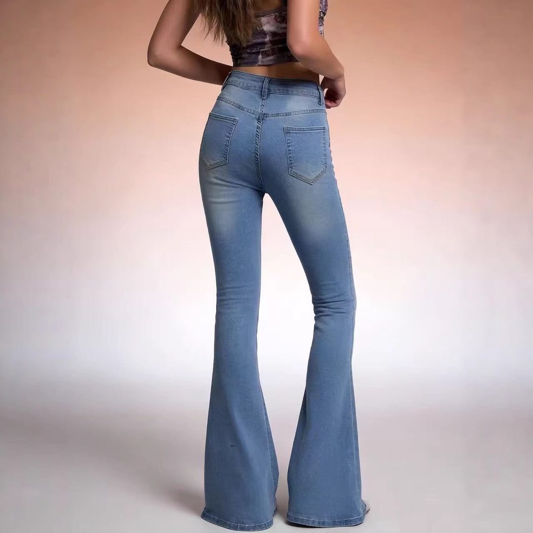 Damern Bootcut Jeans med hög midja och trendig tvätt Mirla-Eva Jonsson