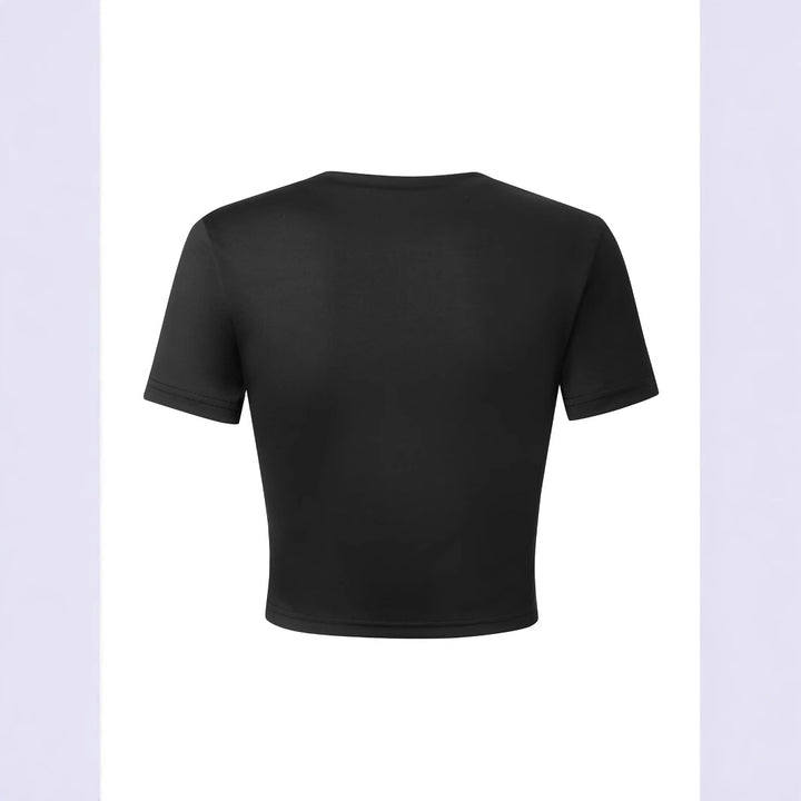 Damern Crop-T-Shirt med glatt körsbärsmotiv Mirla-Eva Jonsson