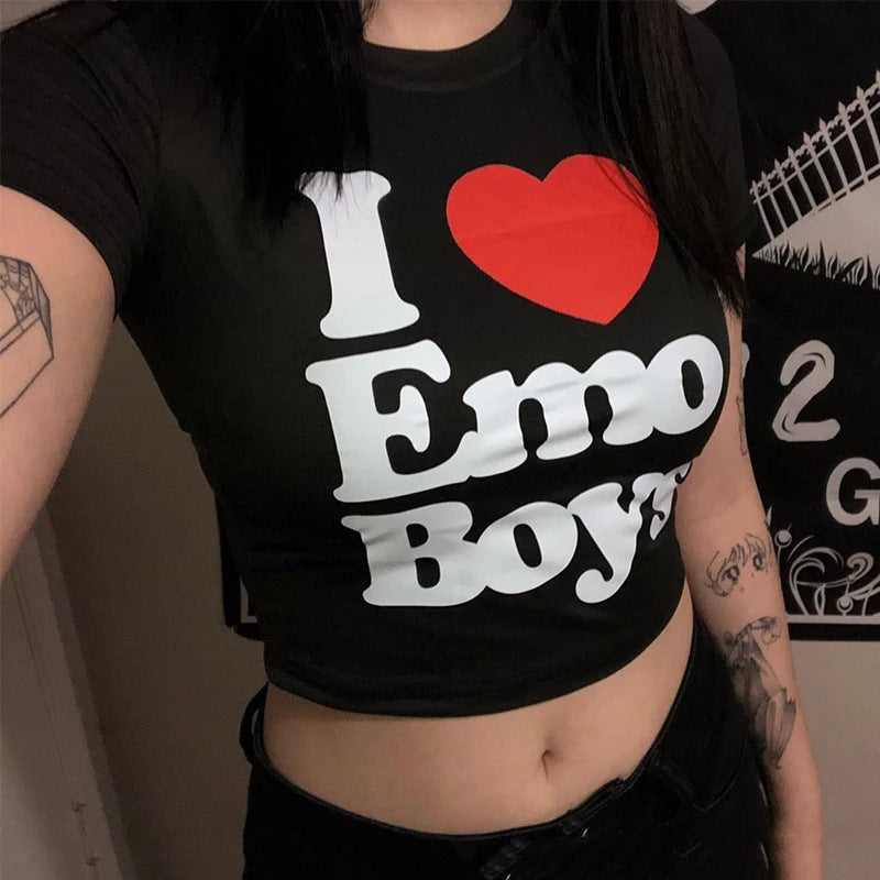 Damern Crop-T-Shirt med kreativt skelettdesign och inspirerande text Mirla-Eva Jonsson