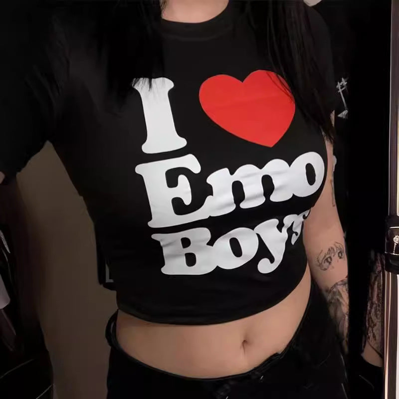 Damern Crop-T-Shirt med kreativt skelettdesign och inspirerande text Mirla-Eva Jonsson