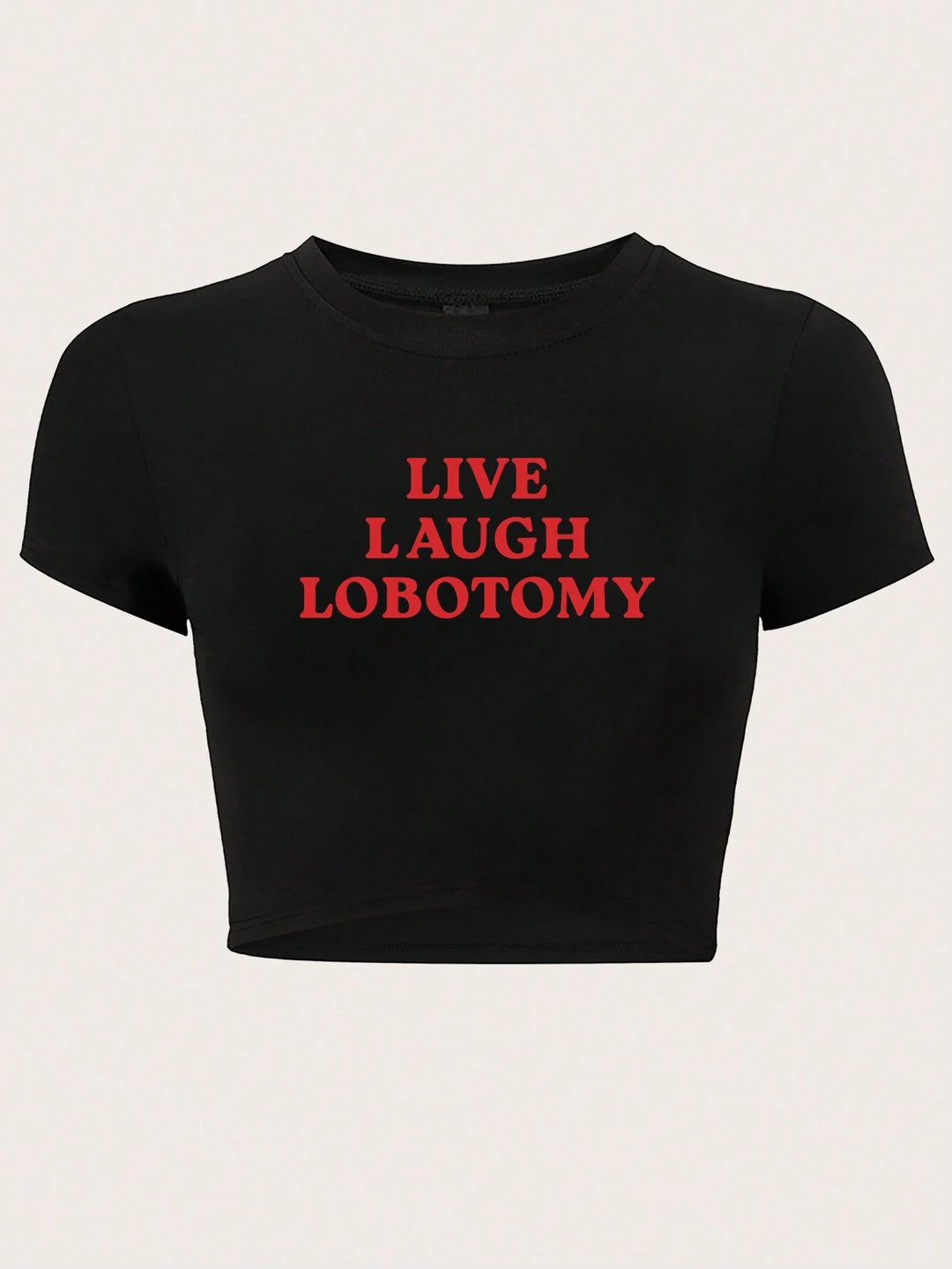 Damern Crop-T-Shirt med kreativt uttalande-design Mirla-Eva Jonsson