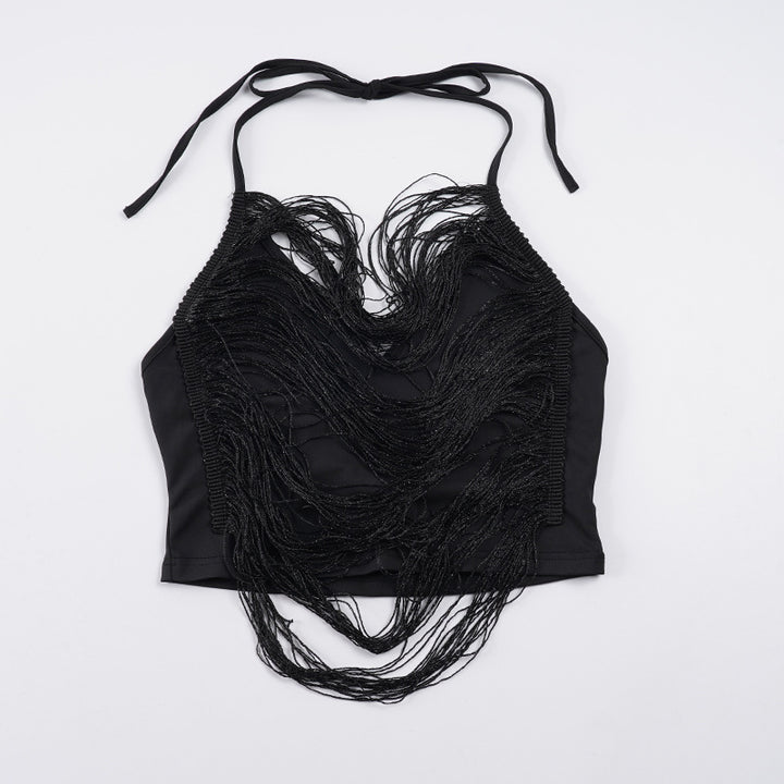 Damern Crop-Top med eleganta fransdekorationer Mirla-Eva Jonsson