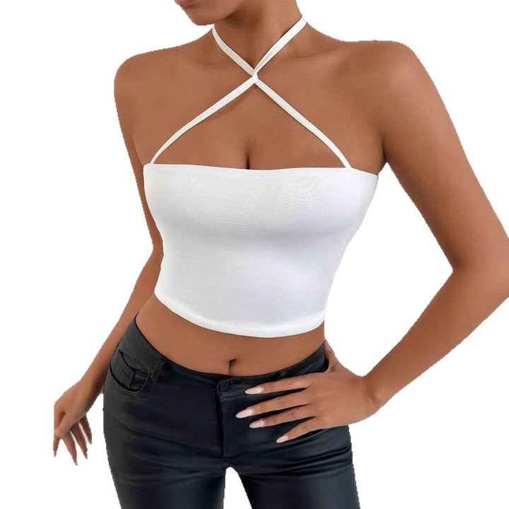 Damern Crop-Top med en raffinerad korsryggdesign Mirla-Eva Jonsson