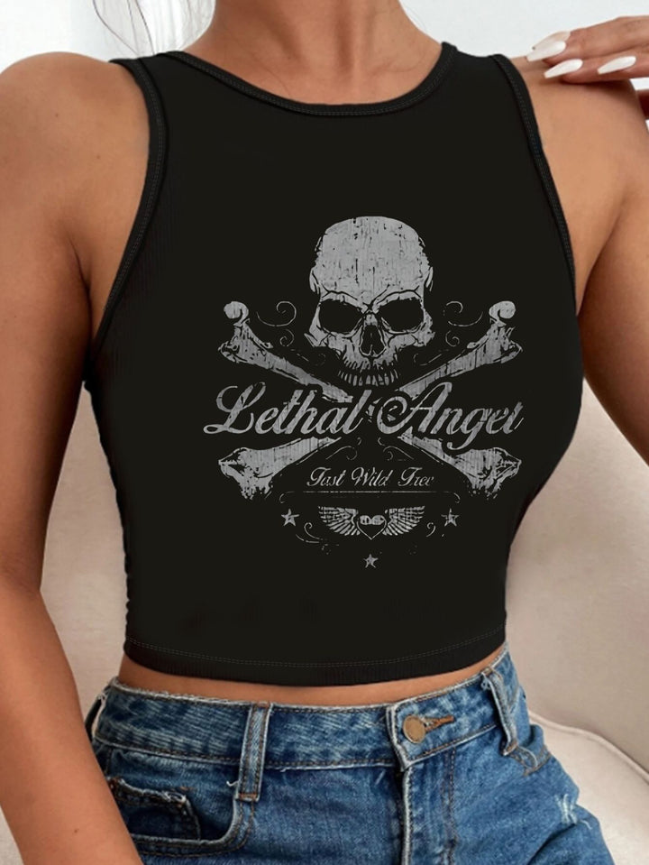 Damern Crop-Top med iögonfallande tryck och kroppsnära snitt Mirla-Eva Jonsson