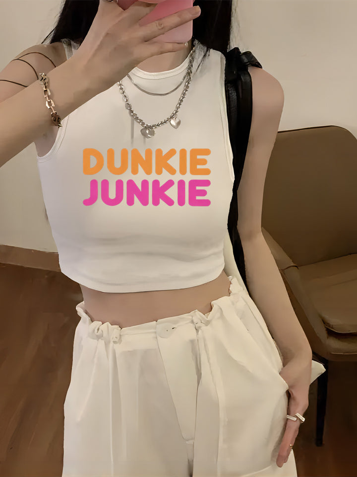 Damern Crop-Top med iögonfallande tryck och kroppsnära snitt Mirla-Eva Jonsson