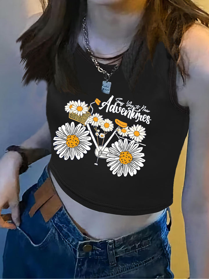 Damern Crop-Top med iögonfallande tryck och kroppsnära snitt Mirla-Eva Jonsson
