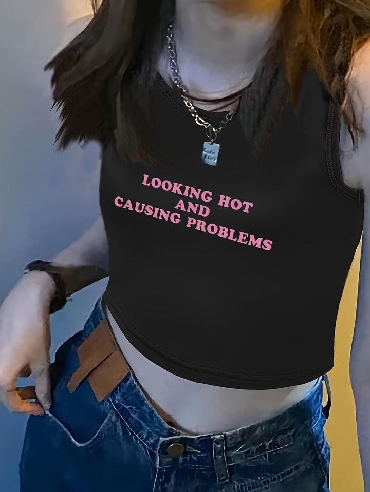 Damern Crop-Top med iögonfallande tryck och kroppsnära snitt Mirla-Eva Jonsson