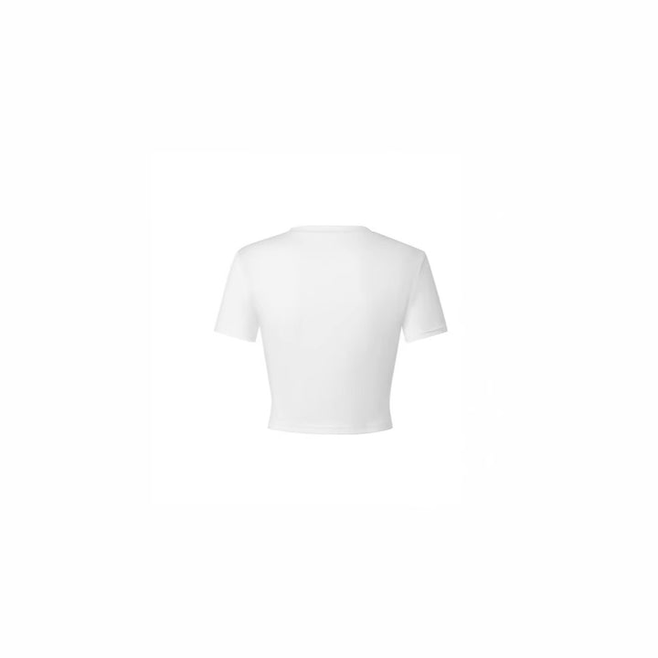 Damern Crop-Top med kreativ tomatmotiv och rolig text Mirla-Eva Jonsson