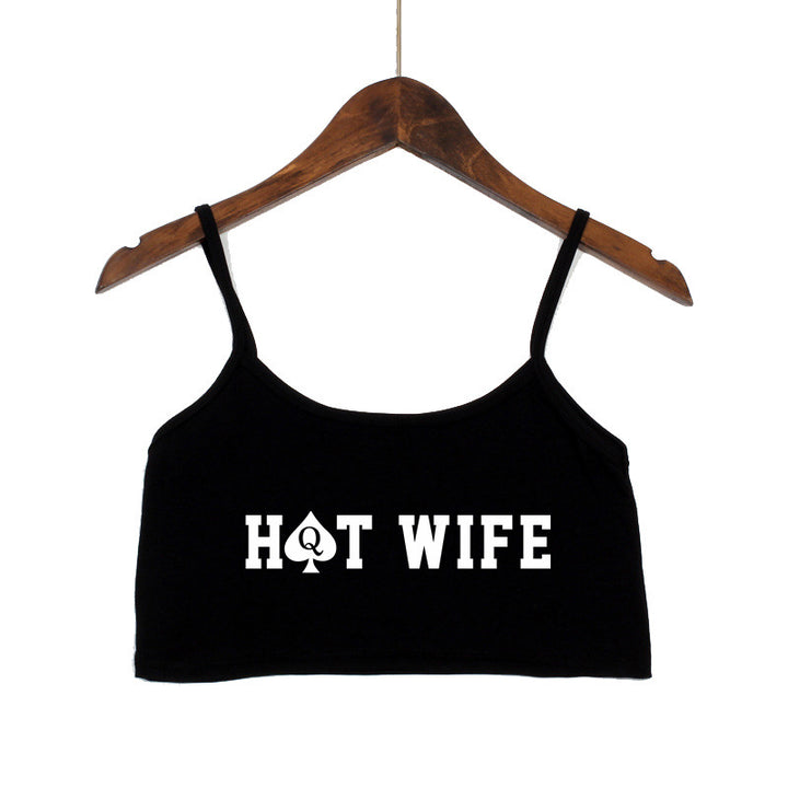 Damern Crop-Top med moderna tryck och justerbara remmar Mirla-Eva Jonsson
