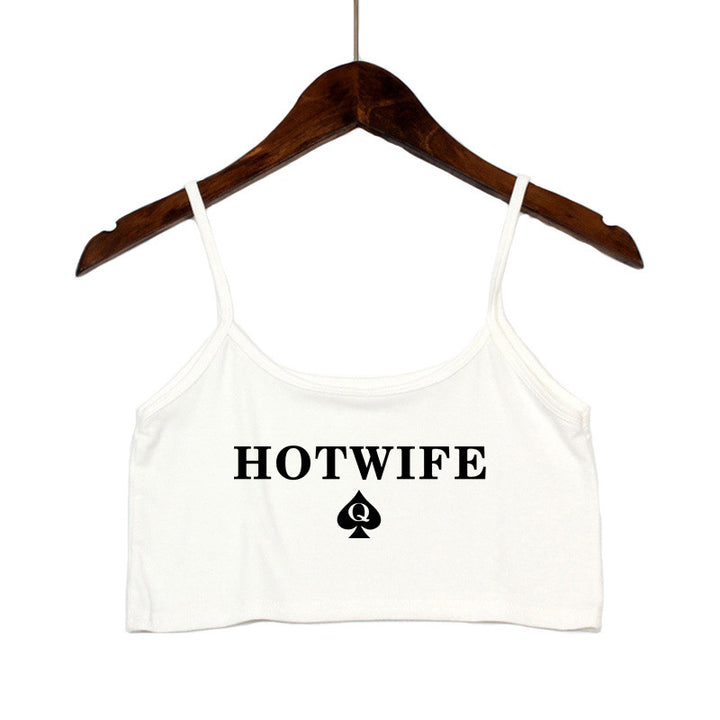 Damern Crop-Top med moderna tryck och justerbara remmar Mirla-Eva Jonsson