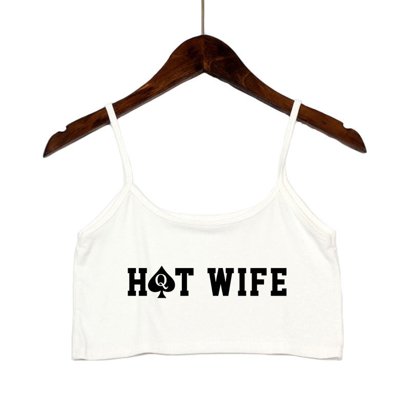 Damern Crop-Top med moderna tryck och justerbara remmar Mirla-Eva Jonsson