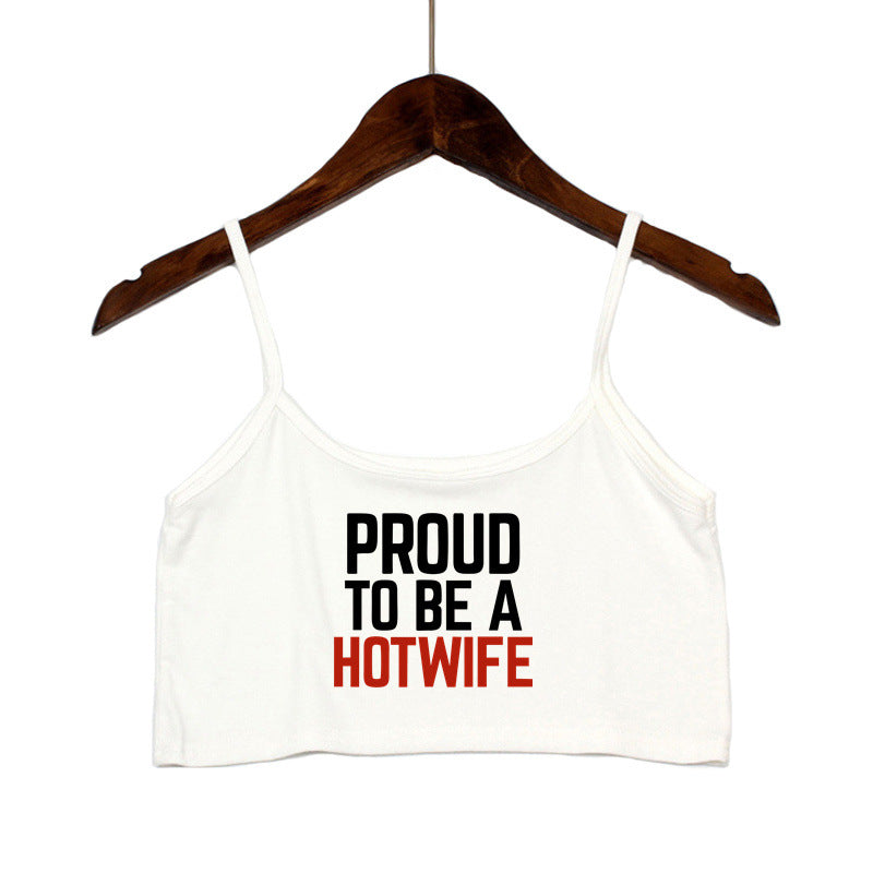 Damern Crop-Top med moderna tryck och justerbara remmar Mirla-Eva Jonsson