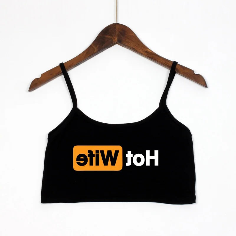 Damern Crop-Top med moderna tryck och justerbara remmar Mirla-Eva Jonsson