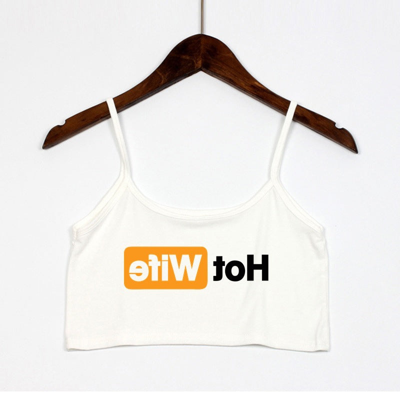 Damern Crop-Top med moderna tryck och justerbara remmar Mirla-Eva Jonsson