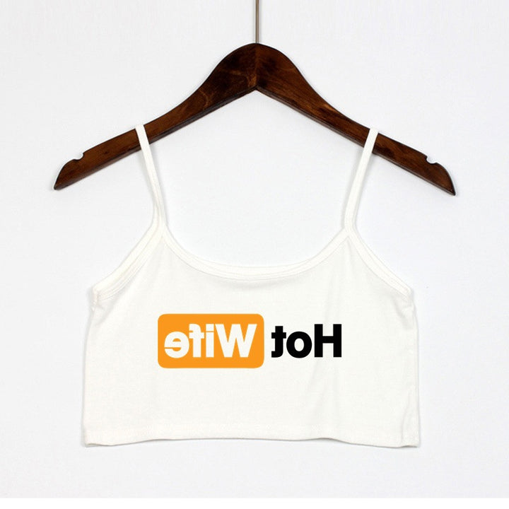 Damern Crop-Top med moderna tryck och justerbara remmar Mirla-Eva Jonsson