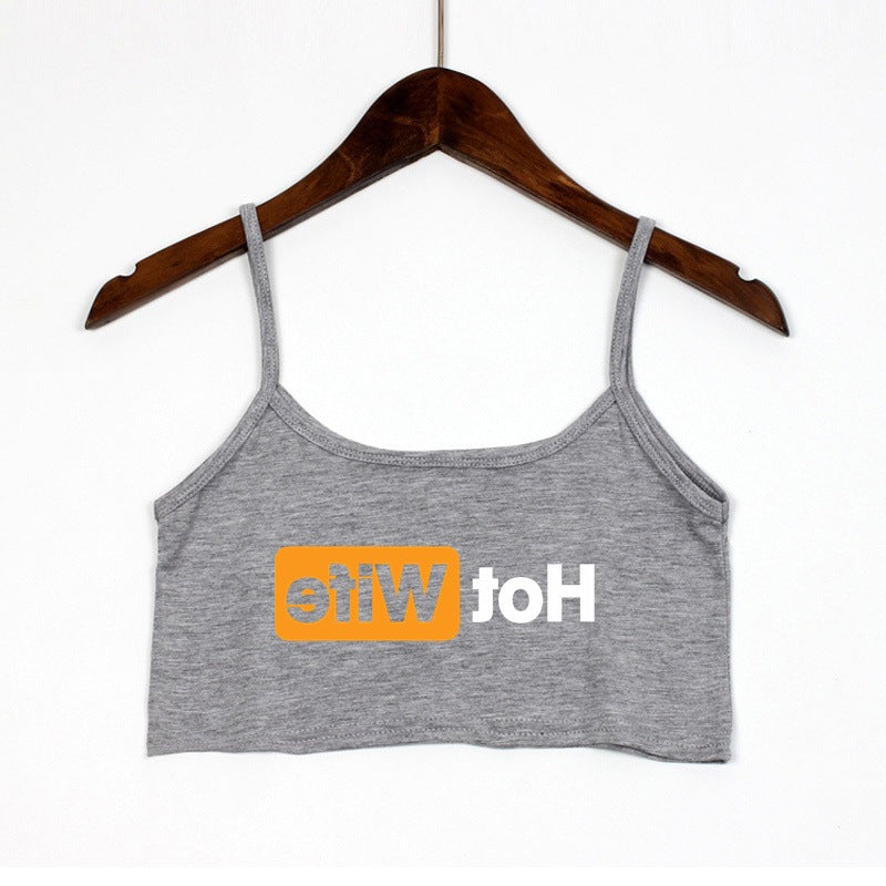 Damern Crop-Top med moderna tryck och justerbara remmar Mirla-Eva Jonsson