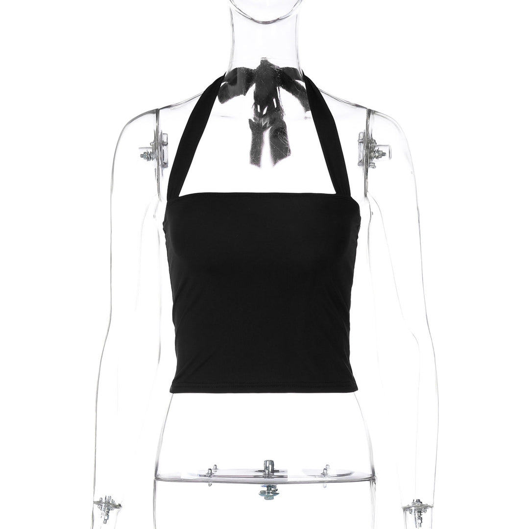 Damern Crop-top med halterneck och elegant passform Mirla-Eva Jonsson