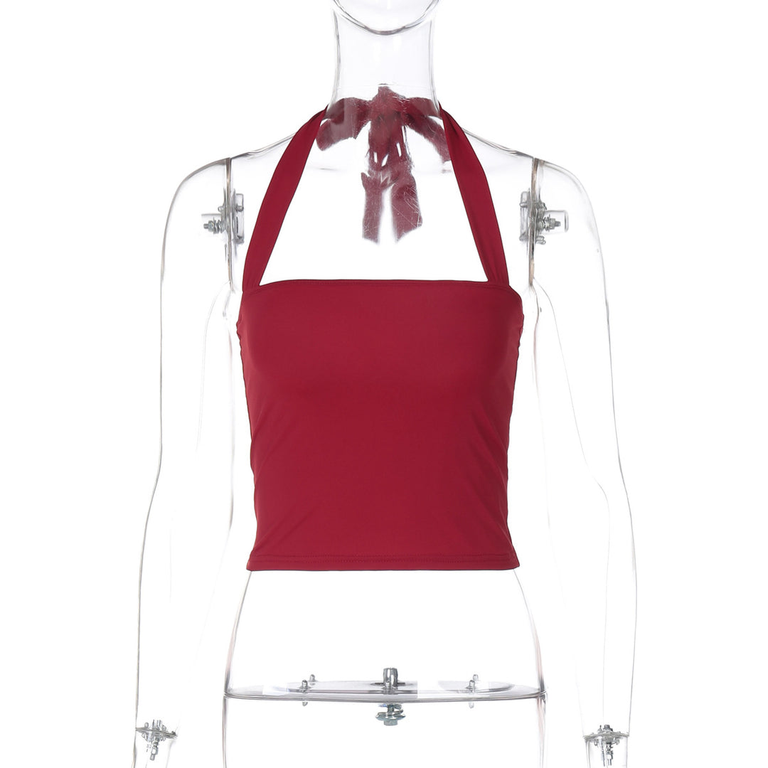 Damern Crop-top med halterneck och elegant passform Mirla-Eva Jonsson