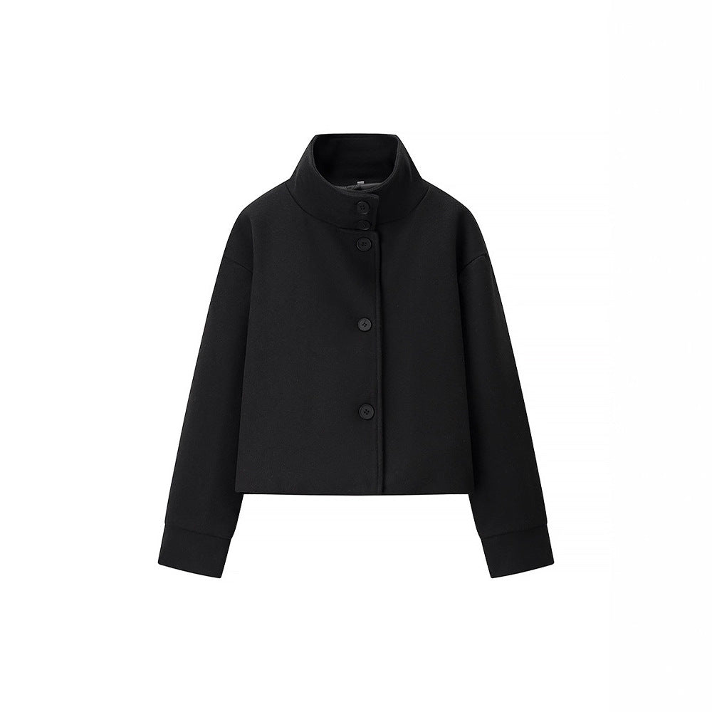 Damern Cropped Jacka med hög krage och eleganta knappdetaljer Mirla-Eva Jonsson