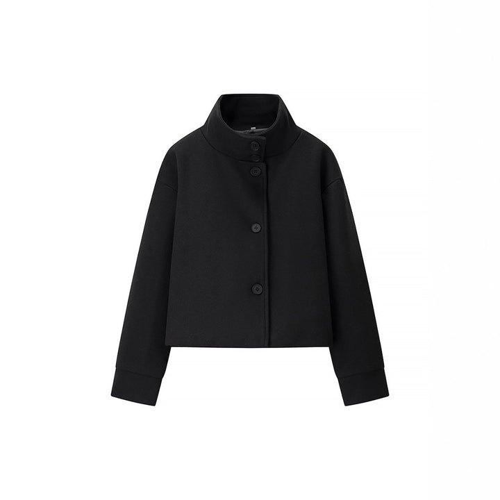 Damern Cropped Jacka med hög krage och eleganta knappdetaljer Mirla-Eva Jonsson